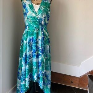 Calvin Klein Floral Print Asymmetrical Dress